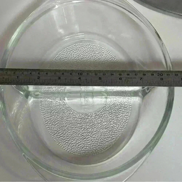 Vintage Glasbake USA divided dish J2352 with aluminum lid and Bakelite knob - Picture 8 of 11